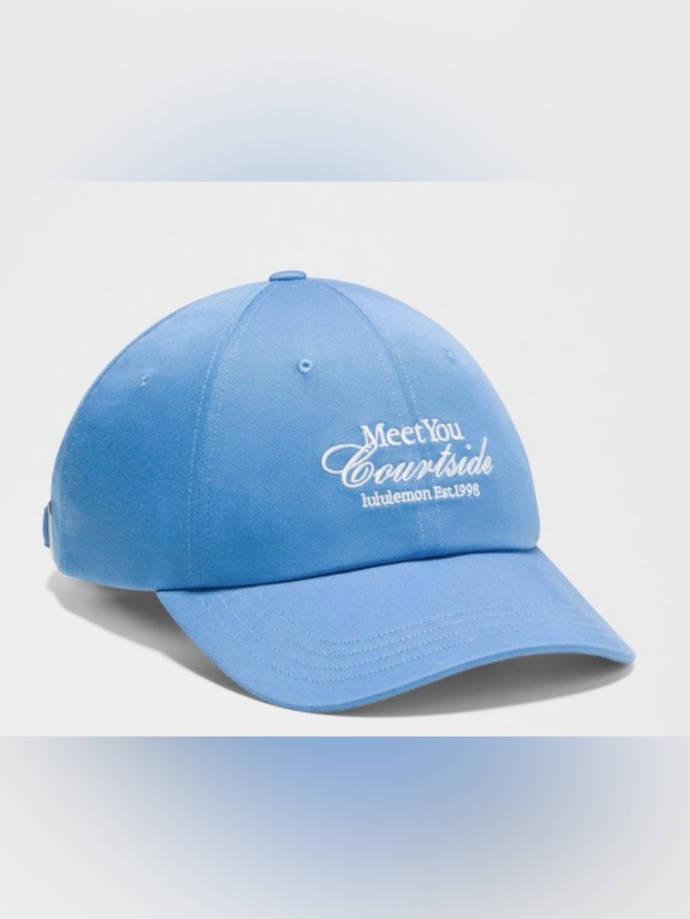 Lululemon NWT Classic Ball Park Cap "Meet You Courtside" Blue White Size L XL